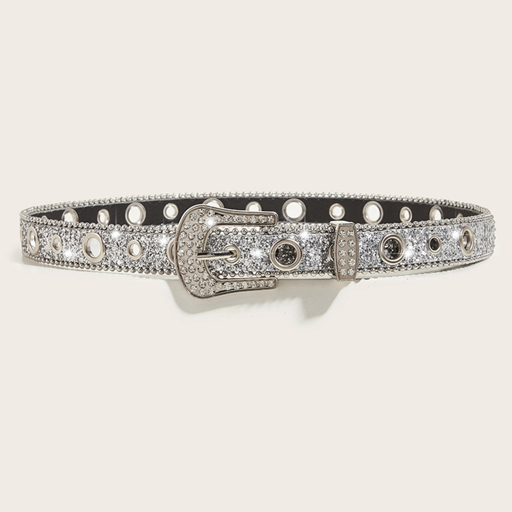 Rhinestone belt for women featuring sparkling embellishments and a big buckle, perfect for a fashion cowgirl look.