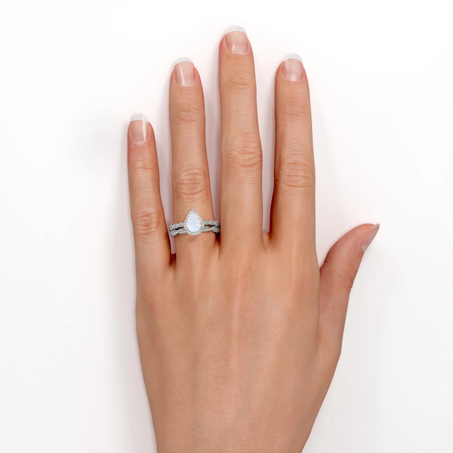 pear cut opal engagement ring