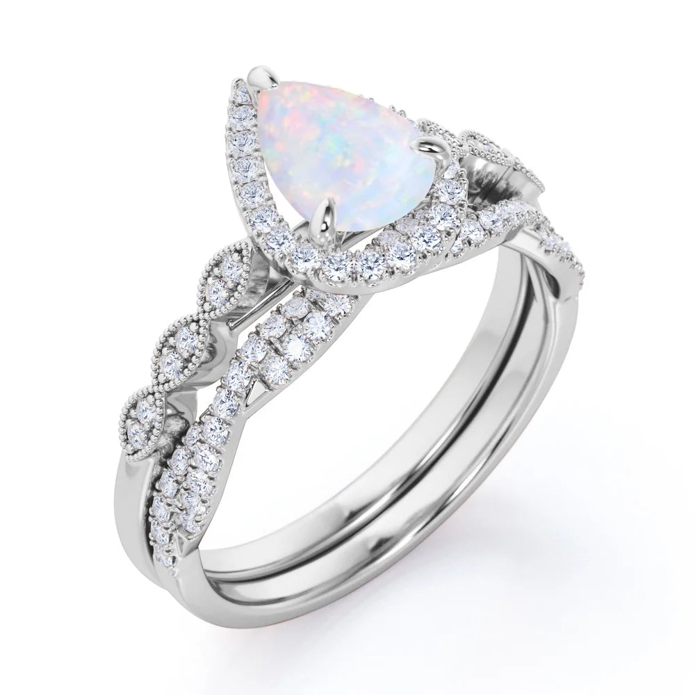 pear cut opal engagement ring