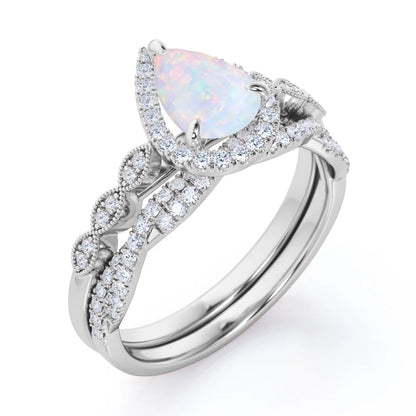 pear cut opal engagement ring