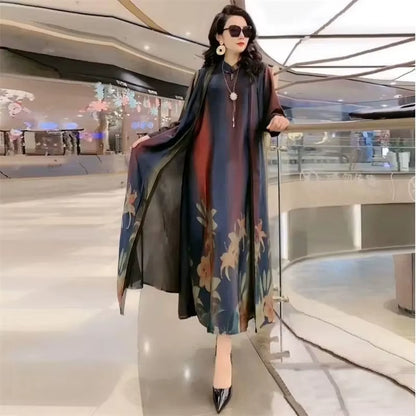 two piece summer dress set elegant print women outfit