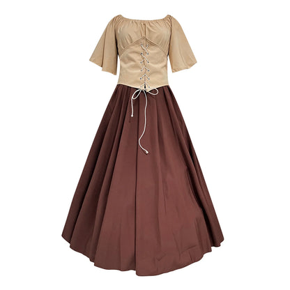 women renaissance dress medieval corset gown full outfit