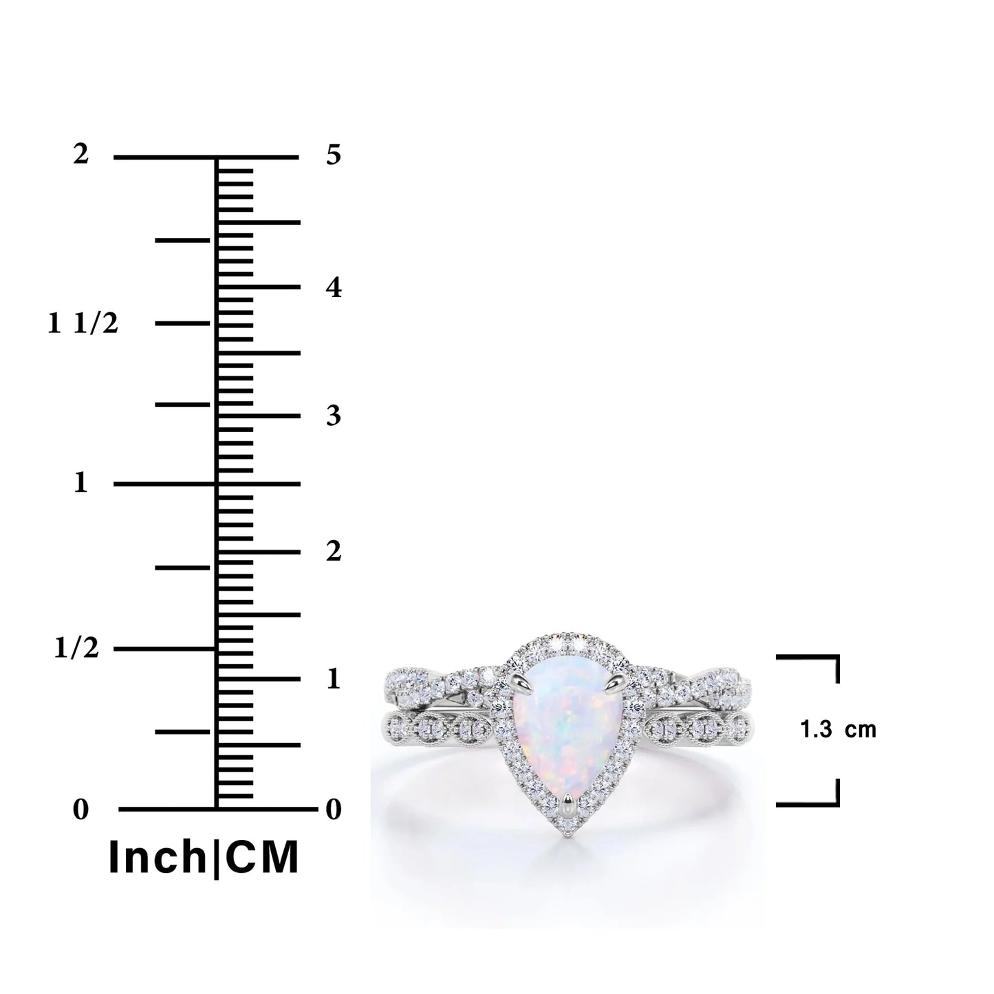 pear cut opal engagement ring