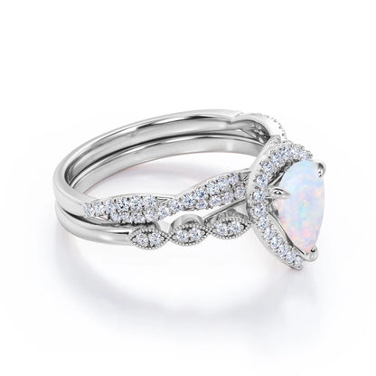 pear cut opal engagement ring